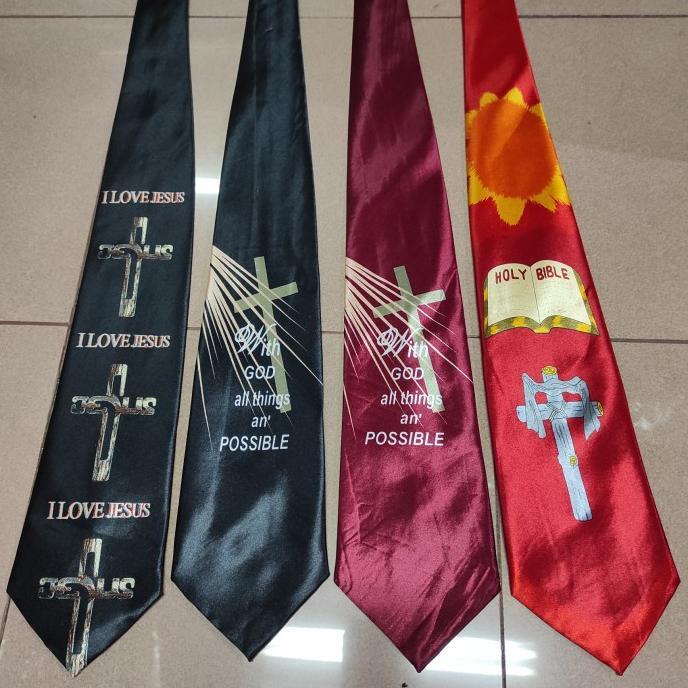 Big Sale Dasi Pria Dasi Rohani dasi Salib Dasi Gereja Dasi Motif No 1 Hitam Big Sale