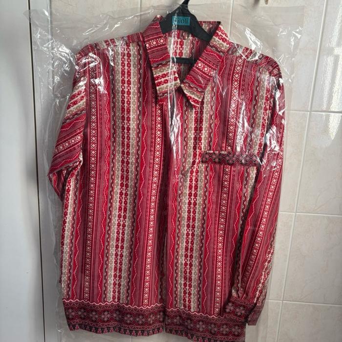 Baju batik kemeja lengan panjang premium preloved item like new eks koleksian cuci gudang on sale mu