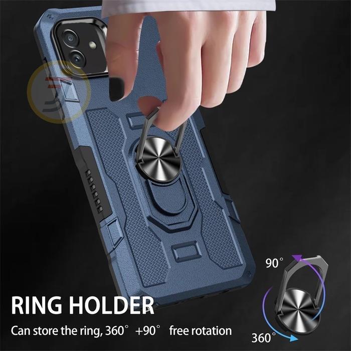 Casing Hard Case Untuk Samsung Galaxy A03 Ring Armor Robot Case Kickstand Hybrid/Ring Holder Handpho
