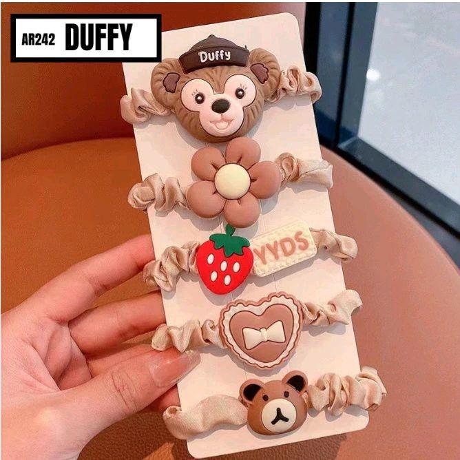 IKAT RAMBUT SCRUNCHIE KARAKTER KARTUN LUCU / KARET RAMBUT SET ISI 5 PCS / AKSESORIS RAMBUT ANAK jepi