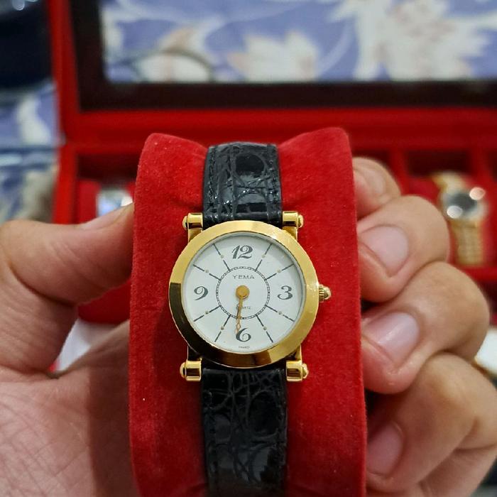 jam tangan yema france breguet index quartz baterai movement gold plated Baru Gress grns rsmi 2 thn 