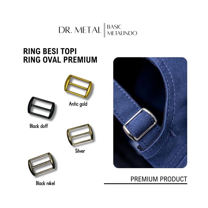 DR. METAL Ring Topi Impor Tanpa Gerigi Premium Tebal Basic Metalindo Ring Besi Topi Oval Premium den