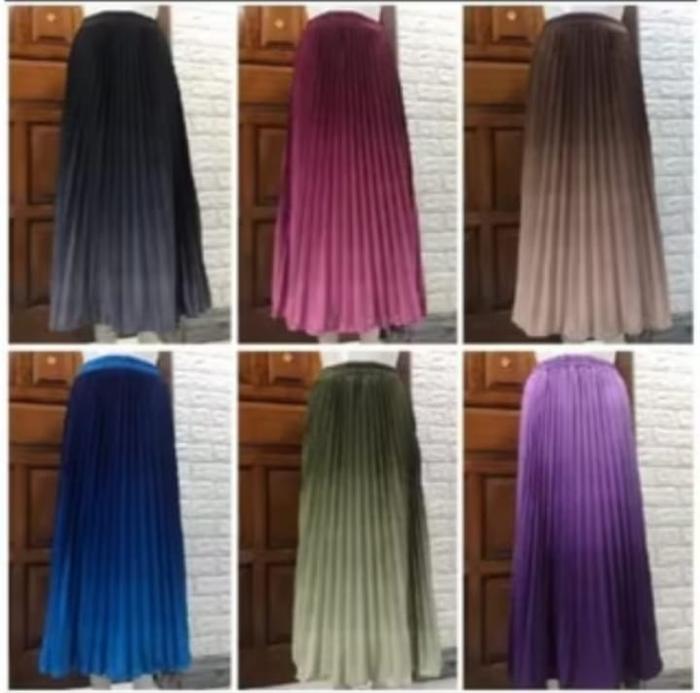 RN-ROK PLISKET PREMIUM GRADASI/ROK PLISKET MAYUNG MUSLIM/MAXY SKRIT/ROK WANITA PREMIUM/ROK PANJANG W