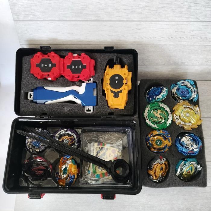 FIKES beyblade alike spinning toys set with launcher gyro box adu gangsing mainan