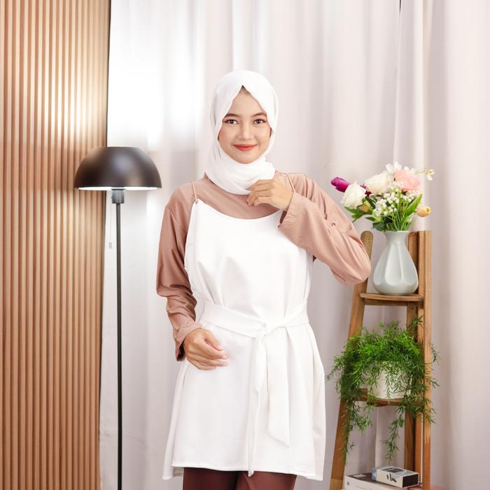 A&G Apparel Setelan Tunik Yubi Overall + Inner Oneset 2in1 Tunic Korean Style Sloopy Jeju One Size
