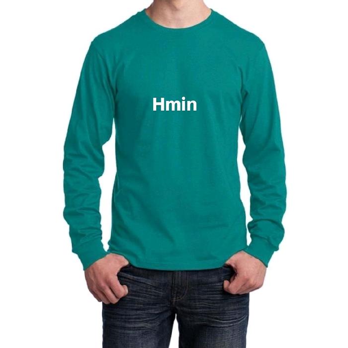 t-shirt lengan panjang pria hmin hijau kaos distro