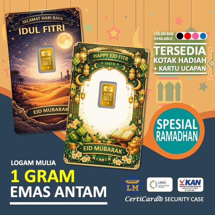 LM Logam Mulia Emas Antam 1 gram gr Kado Ramadhan Lebaran Idul Fitri