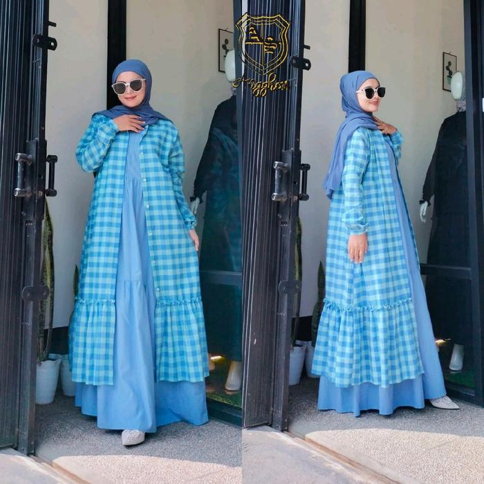 ZOYA SET BY ANGGHEAN LONG OUTHER MIX GAMIS kutung CANTIK ELEGANT Outer Simple Muslim