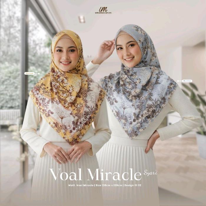 Voal Miracle Syari - Kain Hijab Model Voal Miracle dengan Desain 01-02