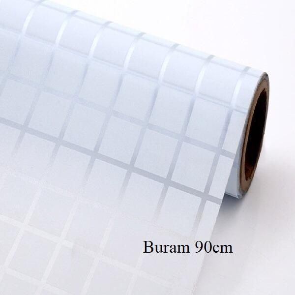 Sticker Stiker Kaca Sunblast Kaca Sanblast Kaca Sandblast Kaca Motif Kotak Lebar 45cm - Buram 3,5cm