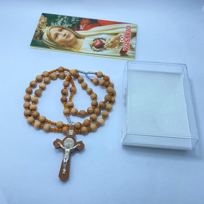 Kalung Rosario Katolik Kayu Cendana Asli Premium | Harum Alami & Elegan