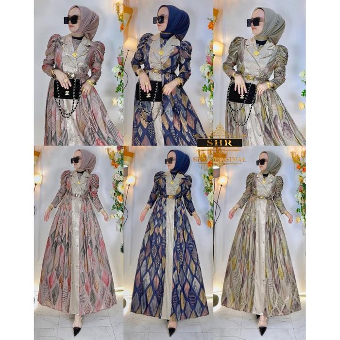 SHR NEW!!READY READY MAXI GAMIS INCES BLAZER SUTRA BY SHR ORI