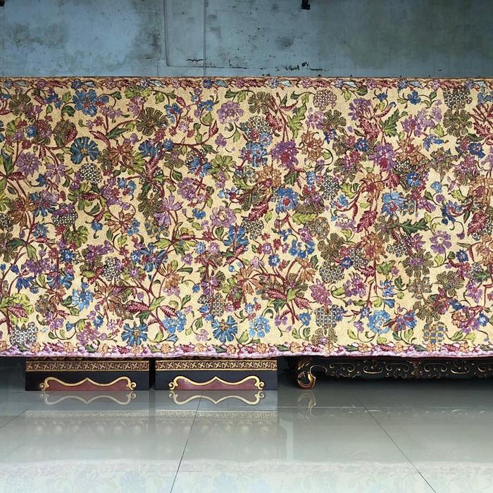 Galaran unik 3 Negeri batik tulis bunga ungu mulus