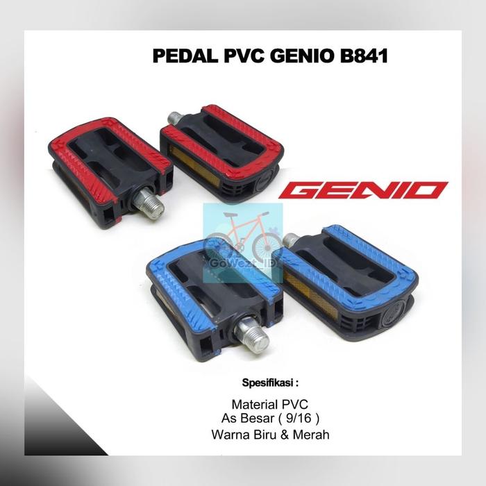 Pedal Sepeda Drat As Besar 8841 Genio PVC Lipat Fixie Mini MTB Gunung | High Quality