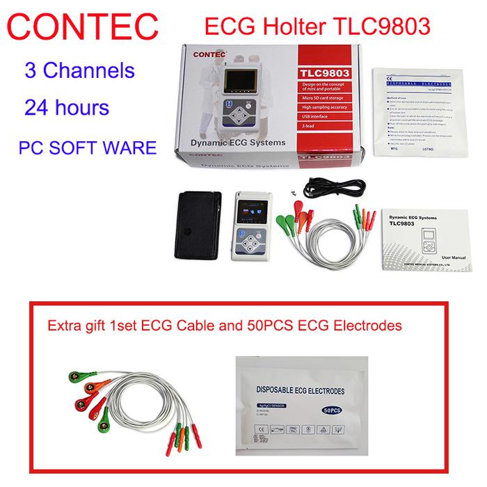 Genuine CONTEC TLC 9803 3 Channels ECG Holter, EKG Holter, Dynamic