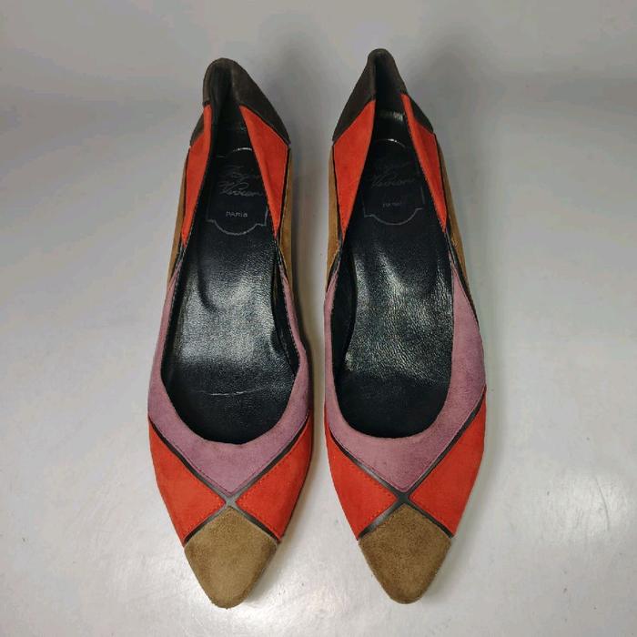 Roger Vivier Paris leather Italian heels 38 size woman shoes