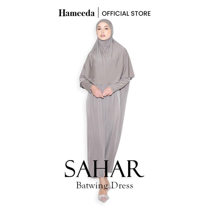 Hameeda - Sahar Batwing Dress | Loose Jersey Dress Busui Gamis Basic Gold Lembut