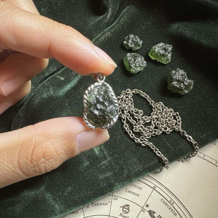 Liontin Moldavite – Silver 925 Cosmic Piece