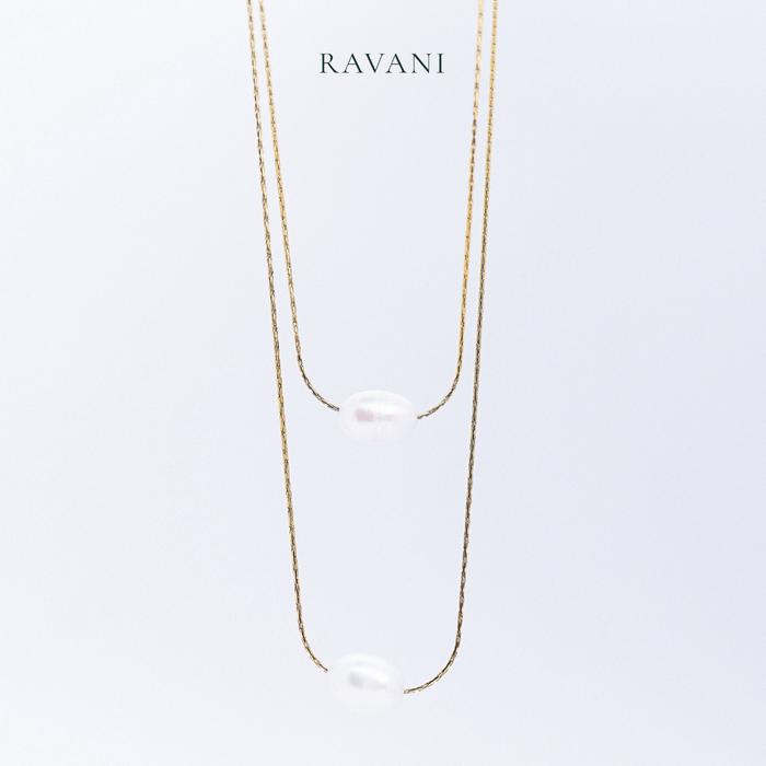 Ravani Indonesia Mandala Necklace - Kalung Wanita Layer Stainless Steel Gold Elegan Tahan Karat