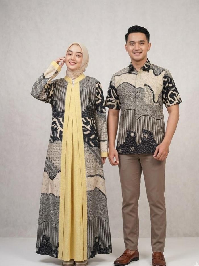 SARIMBIT BATIK GAMIS Meria - GAMIS PANJANG KONDANGAN DRESS MUSLIM BAHAN KATUN BUSUI FRIENDLY