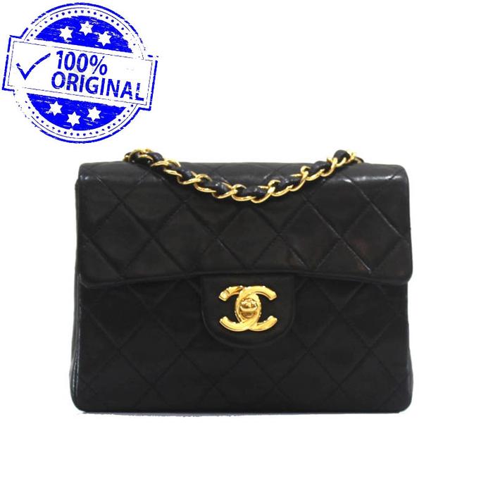 Preloved Chanel Vintage Classic Mini Single Flap Black Lambskin GHW #3