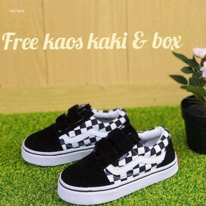 Sepatu Vans Anak Motif Catur Premium Sepatu Sneakers Anak Laki Laki Perempuan Checkerboard Grade Ori