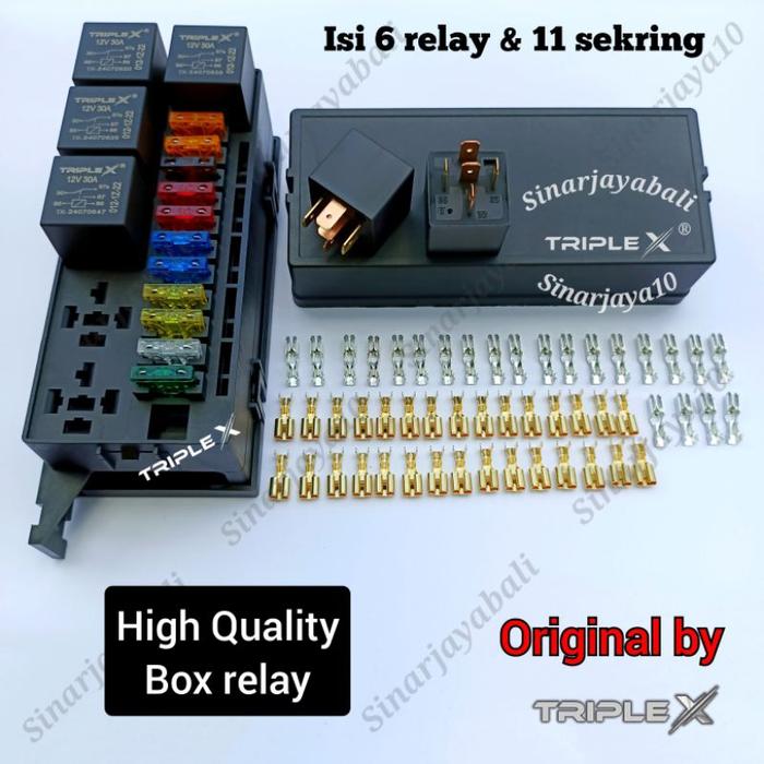 Kotak Relay Set Tempat Rellay Komplit Fuse Sekring Box Relai Rally