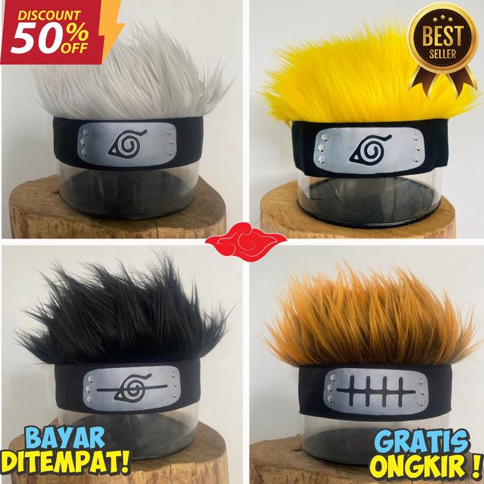 Topi Rambut Palsu Naruto Anime Model Wibu Keren Pria Aksesoris Fashion Hadiah