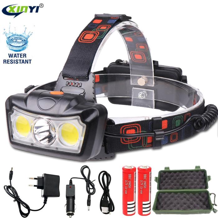 Dropshipping 32000LM LED Headlamp T6+COB LED Headlight Head Lamp