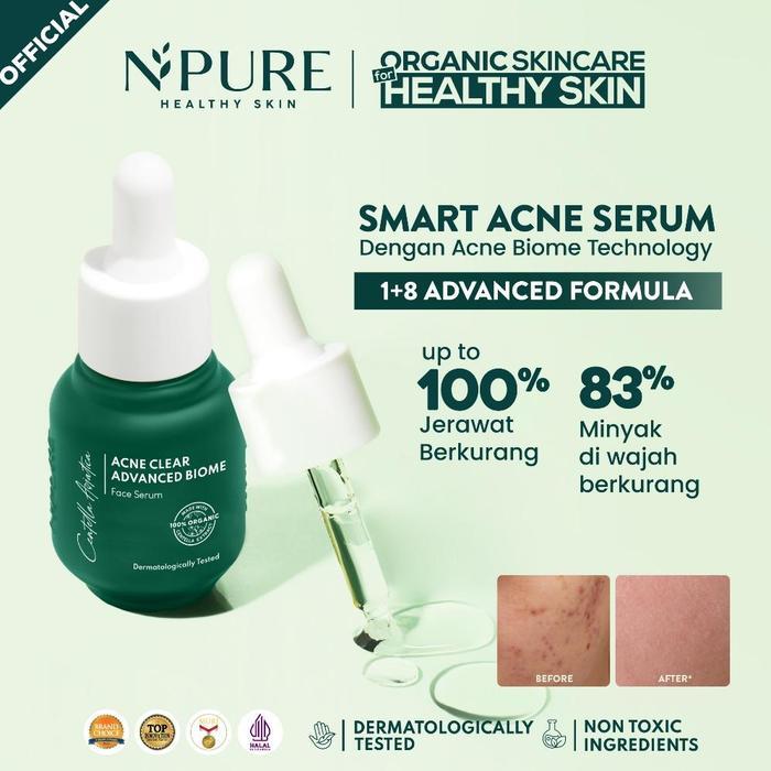 NPURE Anti Acne Serum / Serum Anti Jerawat / Kulit Berminyak / Serum Wajah Bebas Jerawat