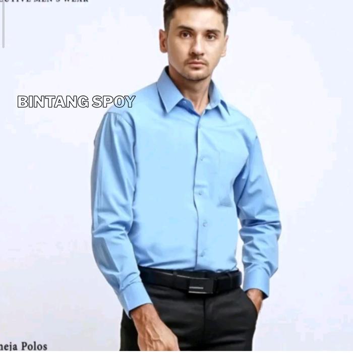 Kemeja ALISAN Polos Pria Lengan Panjang Premium - Kemeja Polos Slimfit Lengan Panjang Motif Nyaman -