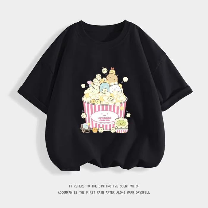 Pola Kartun Makhluk Sudut Katun Lengan Pendek T-Shirt Beruang Putih Lucu Penguin Daging Babi Kucing 