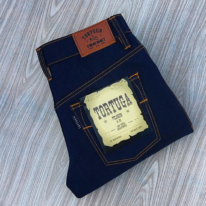 TORTUGA DENIM : Pilgrim WB, wrangler indigo x black 14.5oz selvedge accents Jeans Putih