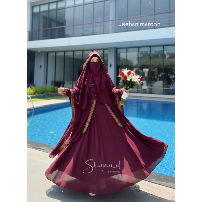 SHAYMEI_ID | Jeehan Dress | Abaya | dress outer muslimah | outer hoodie | gamis outer ceruty babydol