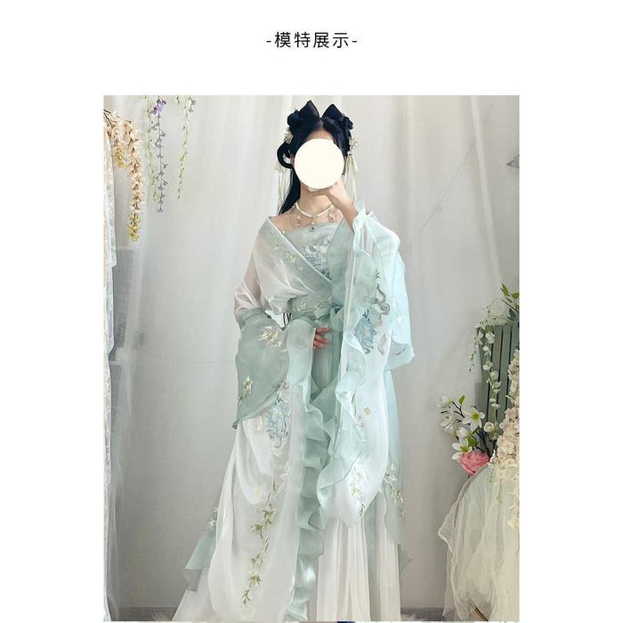Baju Hanfu Cina gaun wanita tradisional bordir Hanfu set karnaval