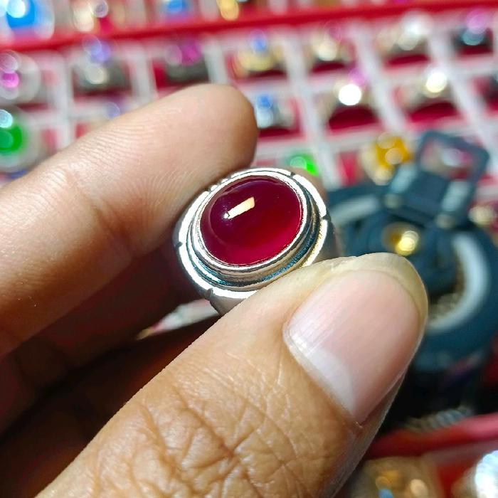 Batu cincin titanium Red baron dimensi kecil berkualitas