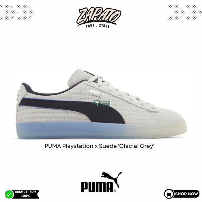 Sepatu PUMA Playstation x Suede 'Glacial Grey' Original