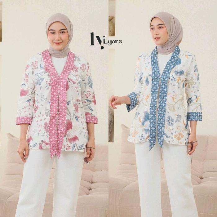 Outer Batik Wanita Modern Terbaru Atasan Rompi Batik Wanita Terbaru M L XL XXL Kekinian Cardigan Mot