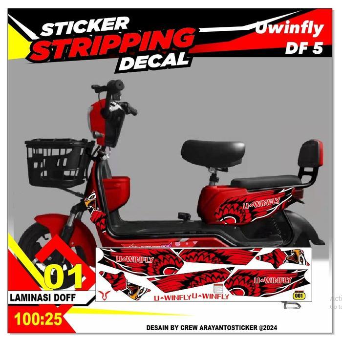 Sticker Striping Sepeda Listrik Uwinfly DF5 Variasi ARS03 Elang Glossy/Doff Semua Ready