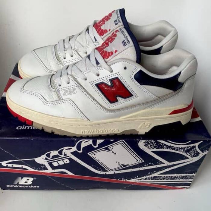 NB 550 Aime Leon Dore White-Navy-Red