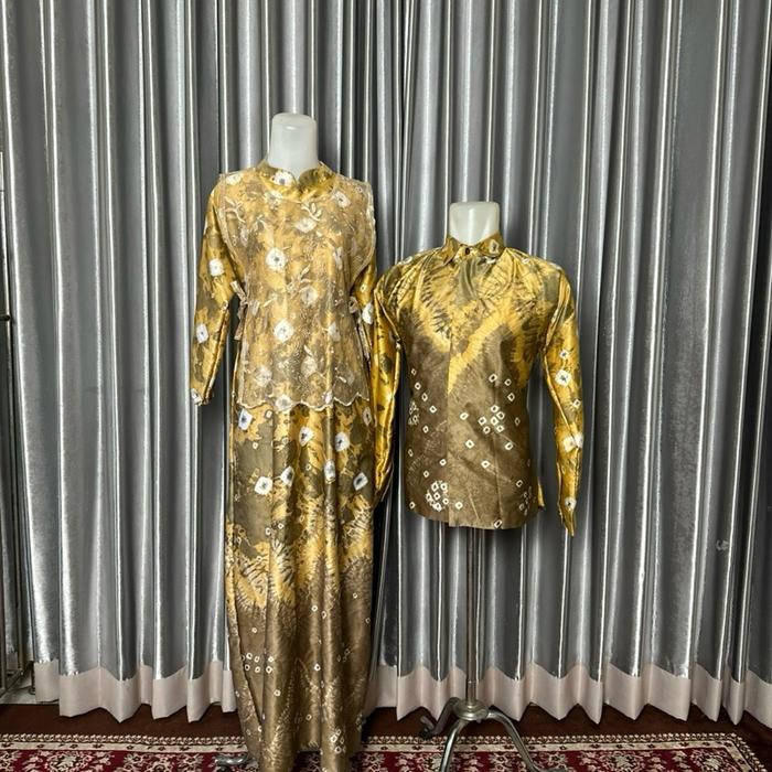 COUPLE SERAGAM GAMIS, KEMEJA JUMPUTAN HANDMADE  PALEMBANG Setelan Dress Lebaran Muslim Pasangan Pest