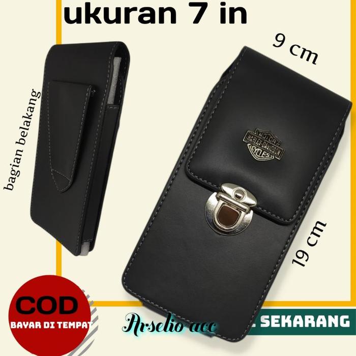 Sarung HP pinggang 1slot 7 Inchi dompet hp gesper dompet pengaman hp sarung hp kopel