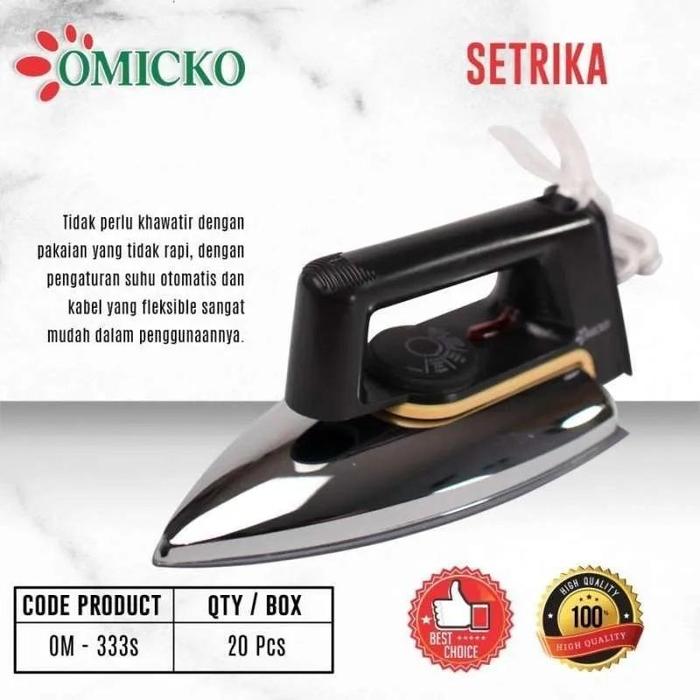 Setrika Listrik Omicko OM-333S / Gosokan Pakaian / Setrika Pakaian Stainless
