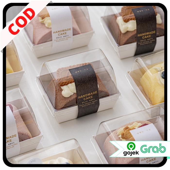 KAISSO - KOTAK BOLU GULUNG PUTIH SIMPLE ESTETIK ROLL CAKE BOX MIKA TRANSPARAN