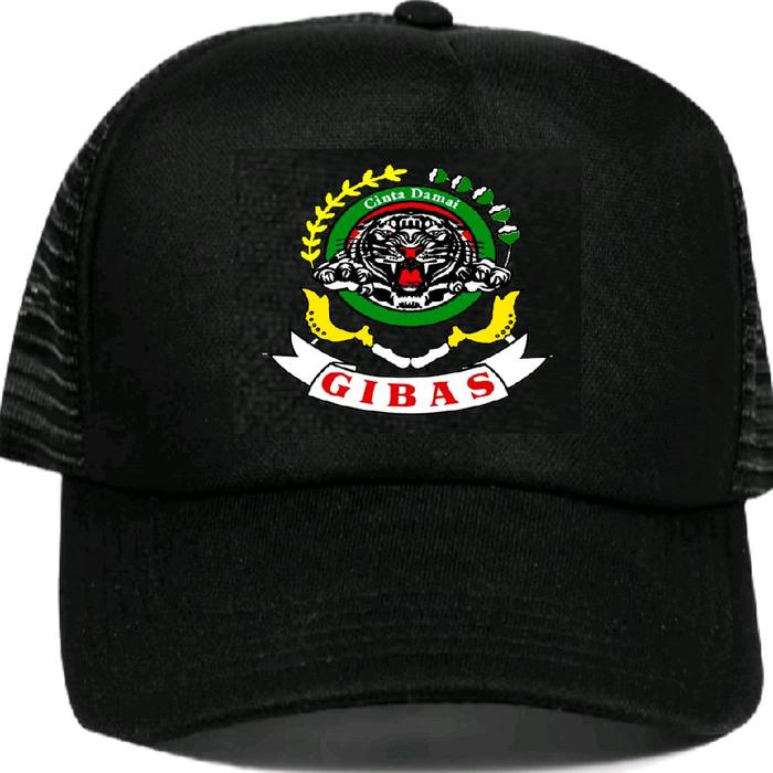 Gibas Topi Jaring Trucker Gibas dengan Logo Cinta Damai dan Desain Hitam Eksklusif