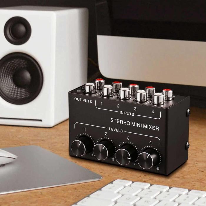 Professional Mini Mixer Amplifier Audio Ultra-Compact 4 Channel - CX400