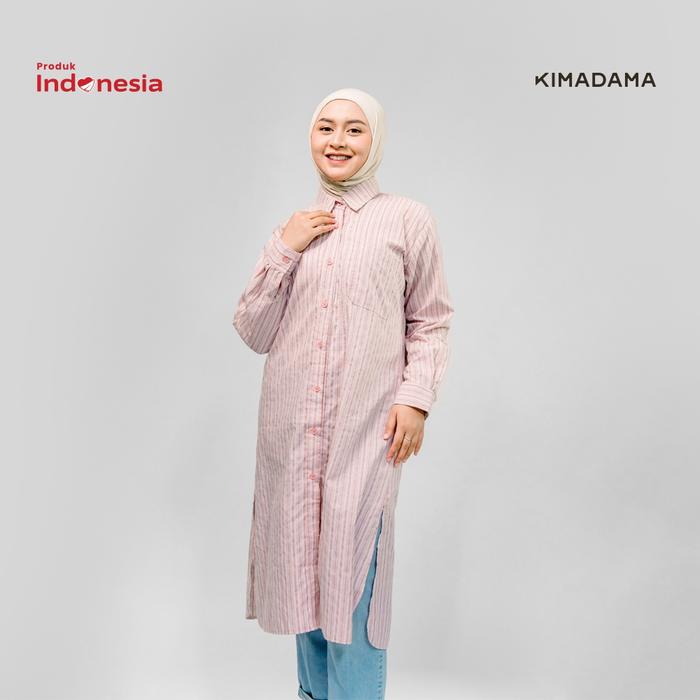 KIMADAMA Kamaniya Cotton Midi Dress | Tunik Wanita Katun Premium Mudah Mix and Match Bawahan Celana