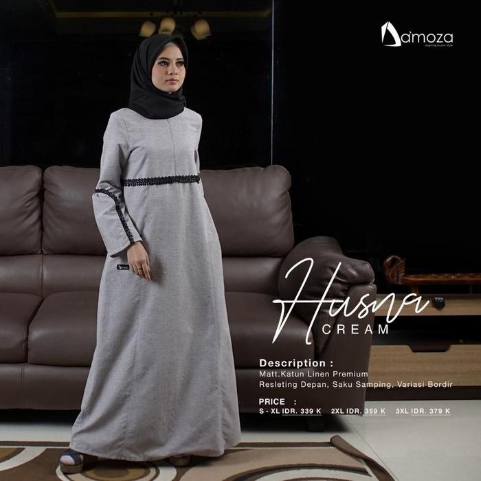 Promo Gamis Katun Dewasa Damoza Husna Cream Original I Bekasi I