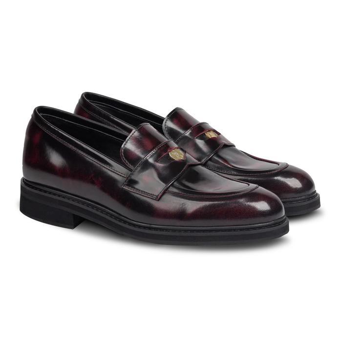 Quinn Penny Maroon - Nappa MIlano - Sepatu Kulit Unisex