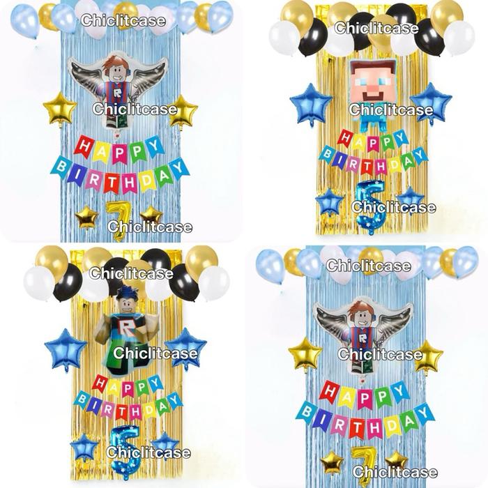 Paket dekorasi balon minecraft roblox